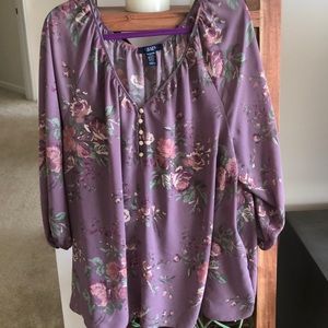CHAPS Floral Blouse Size 3X